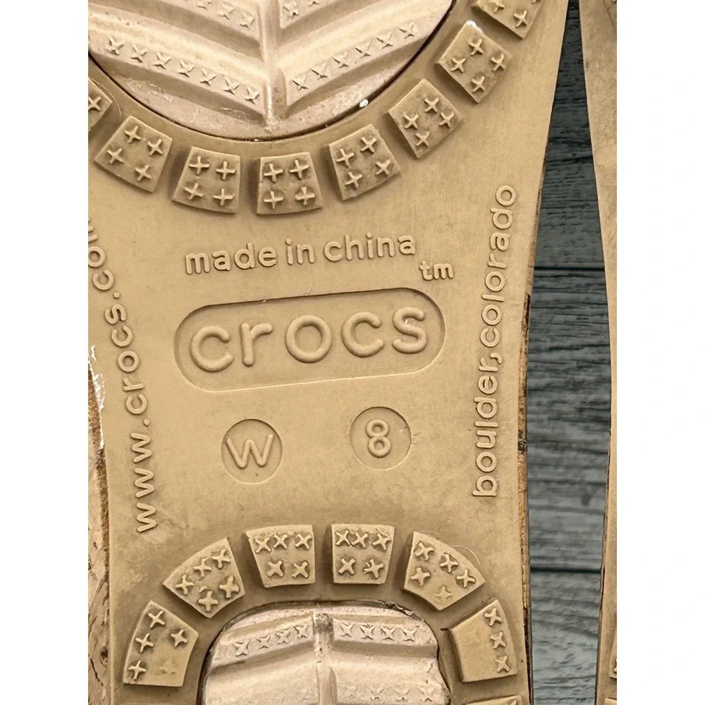 Crocs A-Leigh Leather Platform Flip Flop Wedge Sandals Turquoise Womens 8 14933